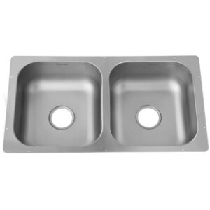 Lavaplatos acero inoxidable Submontar Doble tanque 80 x 43 cm - Socoda