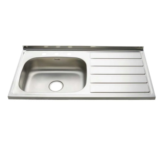 Mesón acero inoxidable Radiante 100 cm Liso Mezclador - Socoda